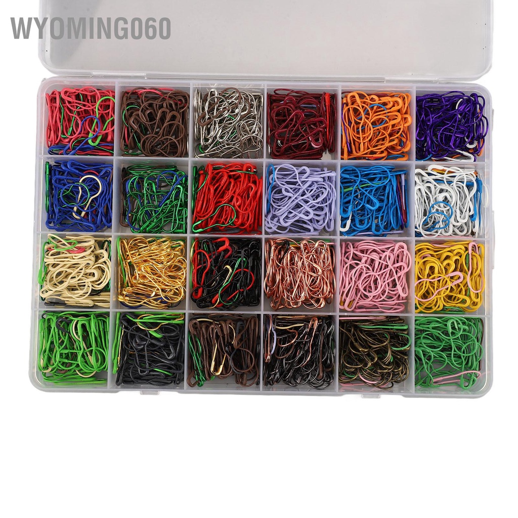 Wyoming060 24 màu Ghim hình bầu dục 1200PCS an toàn bằng sắt thẻ ghim cho Chăn quần áo