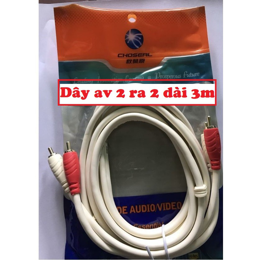 Dây AV 2 ra 2 CHOSEAL dài 3m-hàng chất lượng -Bh 12 tháng lỗi đổi mới