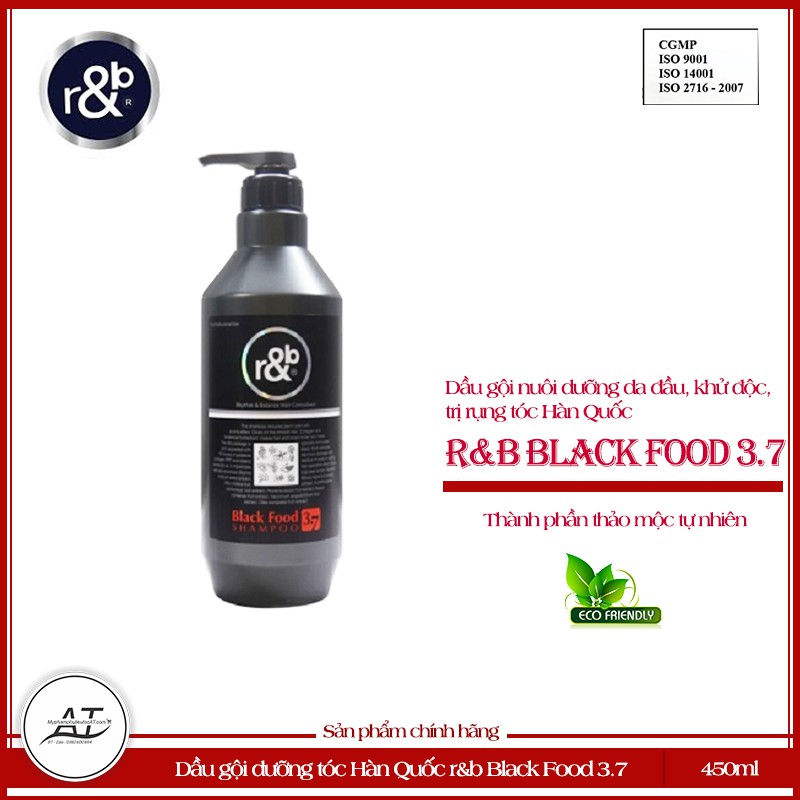 Dầu gội nuôi dưỡng da đầu, khử độc r&b black food 3.7 450ml