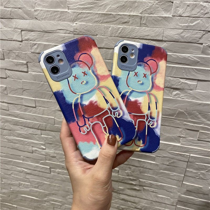 Ốp điện thoại silicone chống sốc họa tiết gấu dễ thương thích hợp cho iPhone 6 6sPlus 7 8Plus SE X XS XR XSMAX