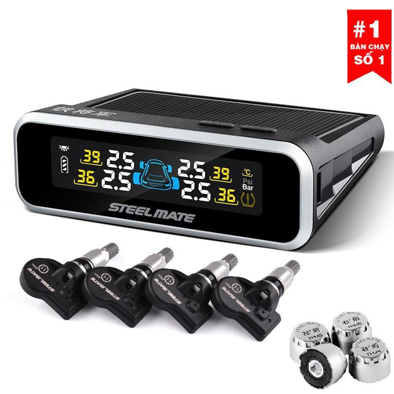 Cảm biến áp suất lốp Steelmate E3 van trong & van ngoài, chuẩn ZIN, full box