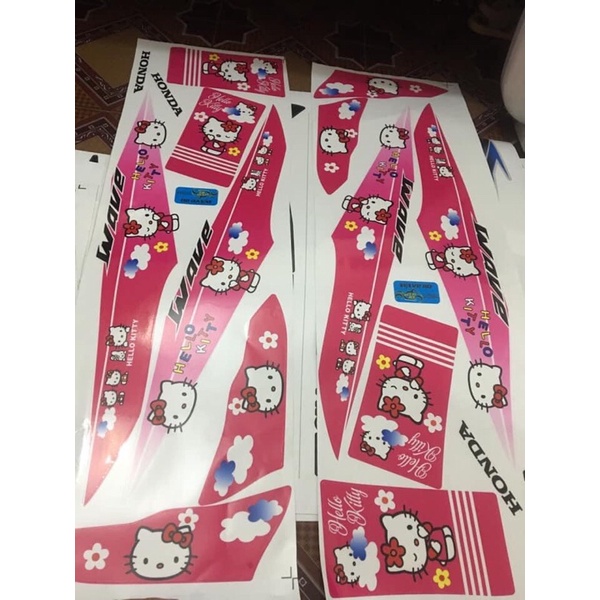 TEM RỜI HELLO KITTY WAVE ALPHA 50-100CC BÓC RA RỒI DÁN DỄ THỰC HIỆN TẠI NHÀ