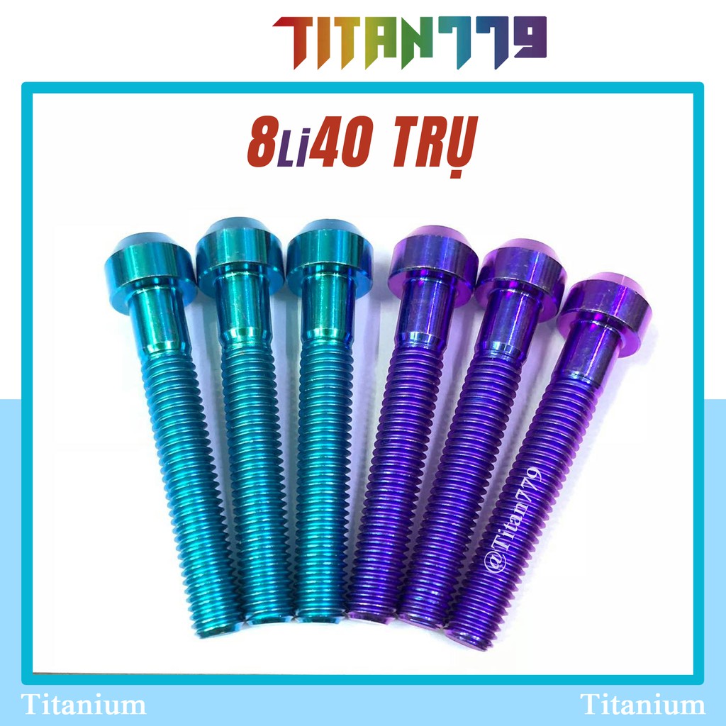 (72) Ốc Titan Gr5 XỊN 8ly 8ly40 8li40 8li4 trụ bắt gác chân, chảng 3 ,treo pô xe, bắt pass tăng sên, bắt ti phuộc