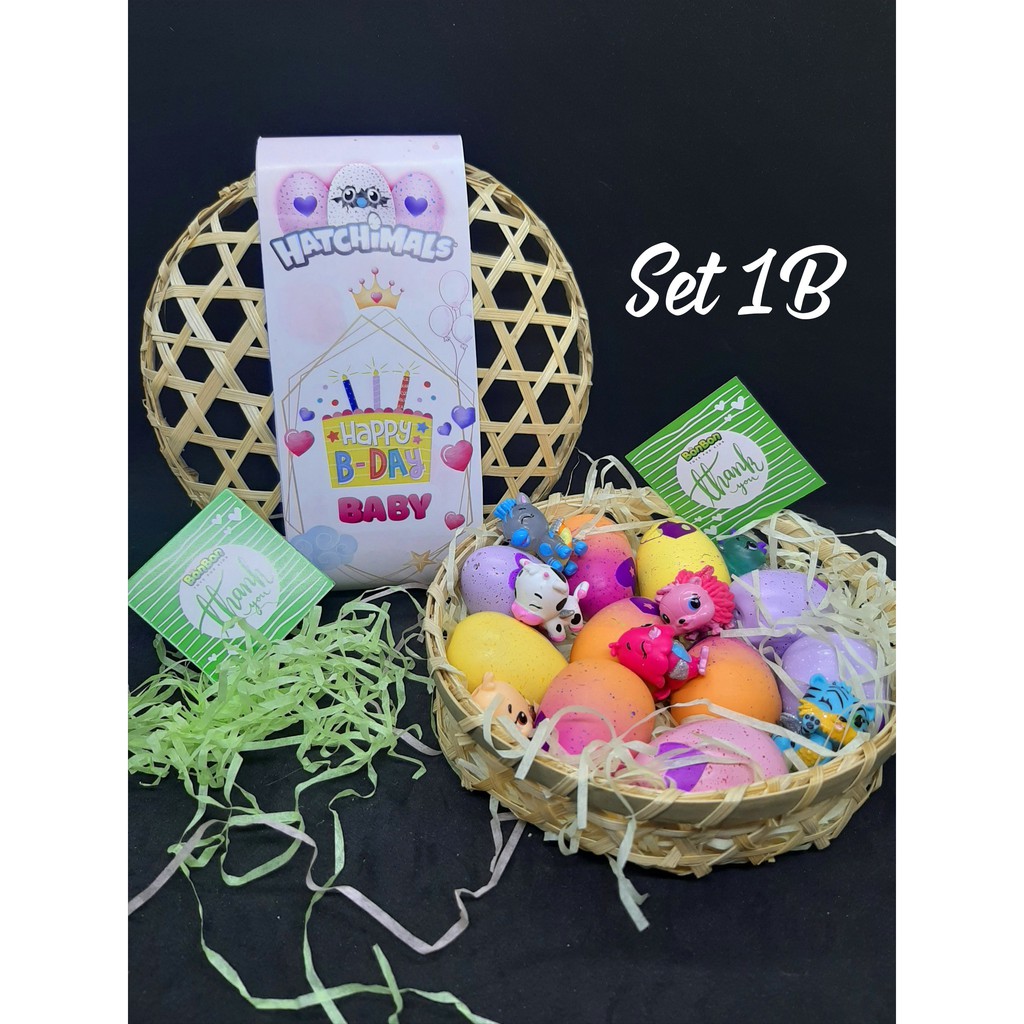 GIỎ TRỨNG HATCHIMALS - QUÀ TẶNG SINH NHẬT (GIỎ 10-15-20 TRỨNG - 5 THÚ RỜI)