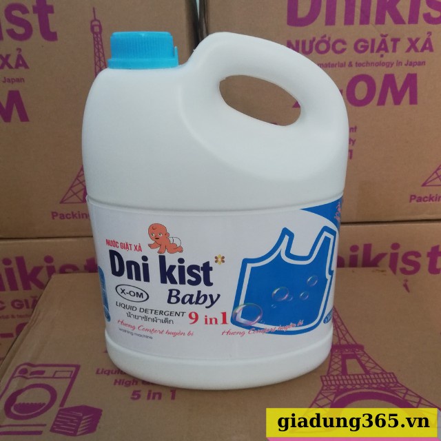 Nước giặt Xả Dni Kist can 3,6L HÀNG VIỆT NAM CHẤT LƯỢNG CAO, giữ quần áo thơm lâu, sạch bẩn
