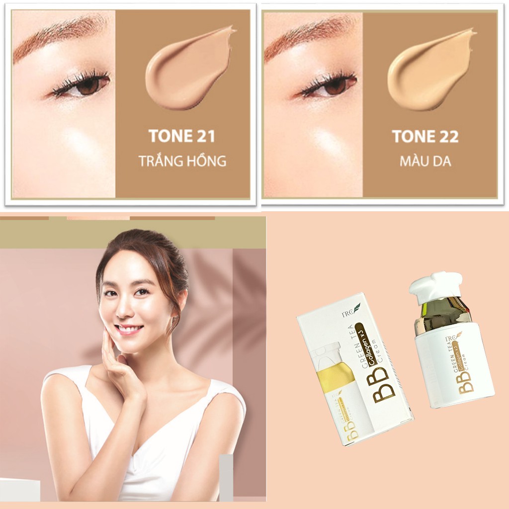 Kem nền che khuyết điểm BB Cream GreenTea IRC cho da dầu mụn chống nắng dưỡng da | BigBuy360 - bigbuy360.vn