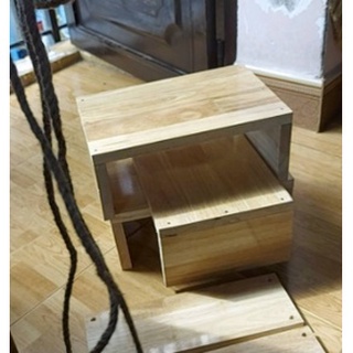 Ghế đẩu gỗ, ghế ngồi bệt, kt 20x30cm, cao 10cm, ghế kê chân