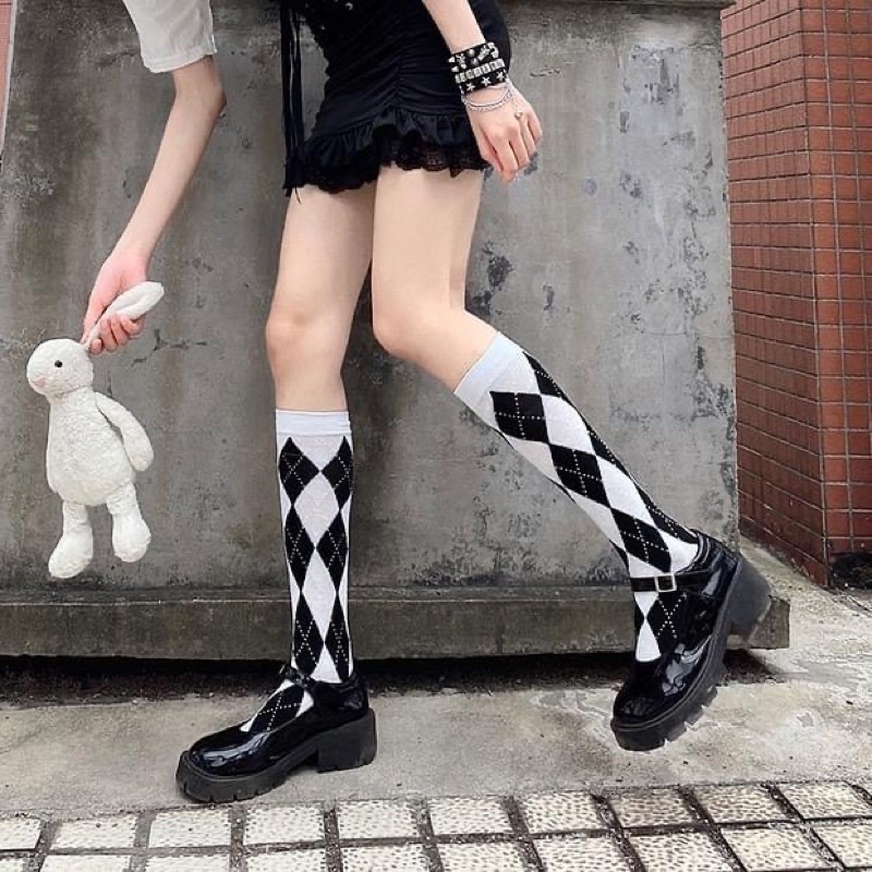 Vớ-Tất sọc caro ulzzang