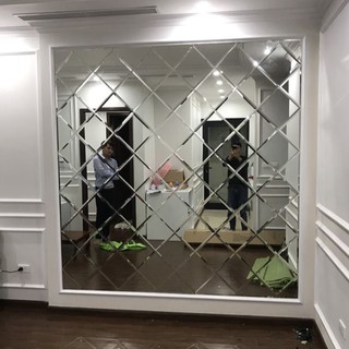 (Rẻ vô địch, bao vận chuyển vỡ đổi 1-1) Gương tường lớn gương bức tường , tường gương, gương ghép hình quả trám