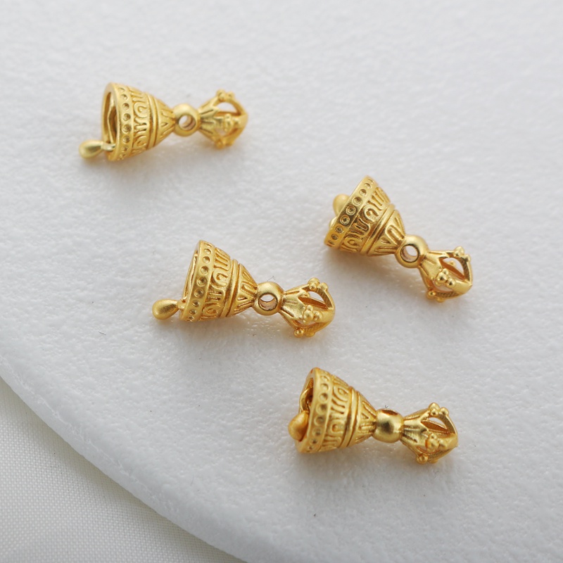 Chuông Cài Tóc Bằng Đồng 18k Lỗ Lớn 8 * 15mm Chuyên Dụng Làm Đồ Trang Sức diy