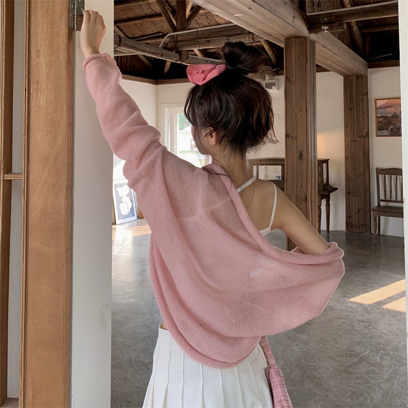 Áo Khoác Cardigan Dệt Kim Mỏng Chống Nắng Thời Trang Mùa Hè Dành Cho Nữ