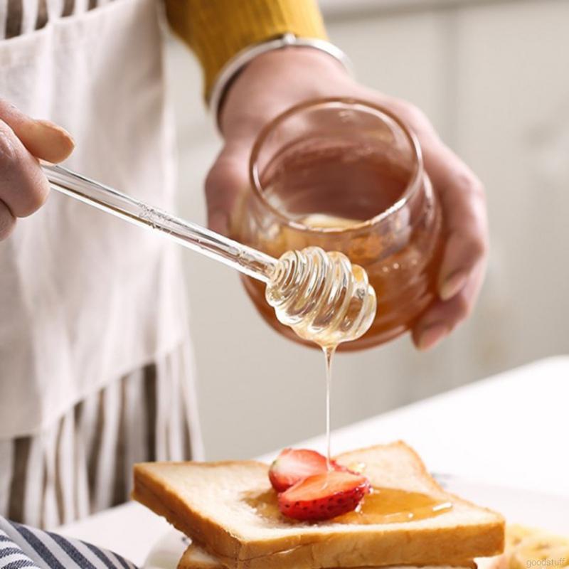 Que Khuấy Mật Ong Làm Từ Thủy Tinh Trong Suốt Phong Cách Châu Âu