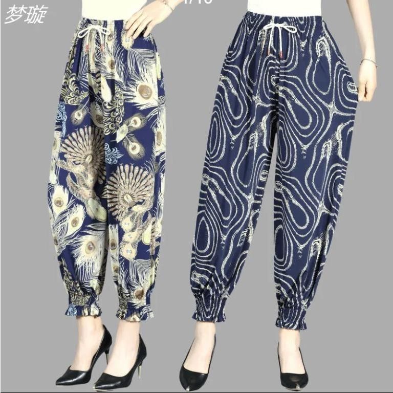 Quần Dài Lưng Cao Bằng Lụa Mát Chống Muỗi Plus size Cho Nữ