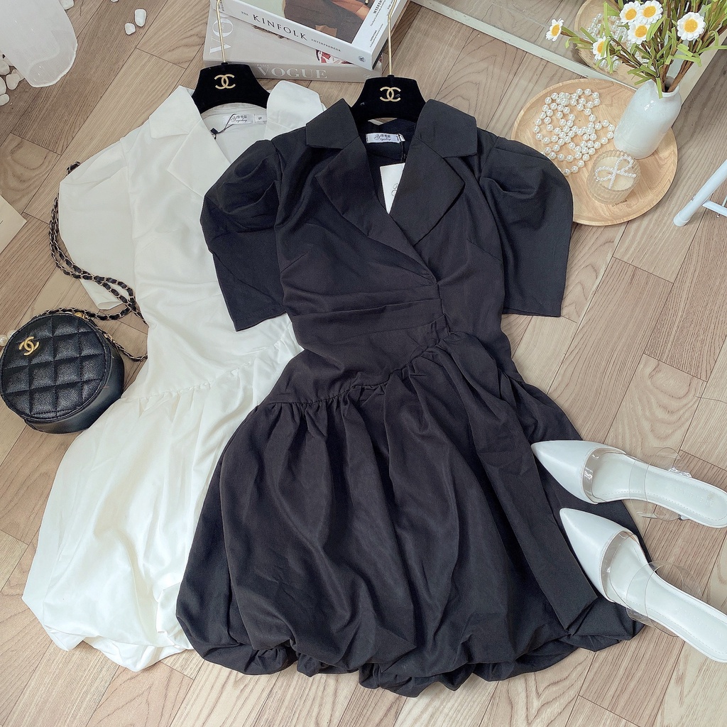 VÁY THÔ CỔ VEST KHOÁ SƯỜN