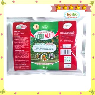 Chế phẩm đa năng REBIO MUNTIL 1 (Túi 1kg) - Chuyên cải tạo đất tơi xốp, trị vàng lá thối rễ, bật mầm nhiều,...