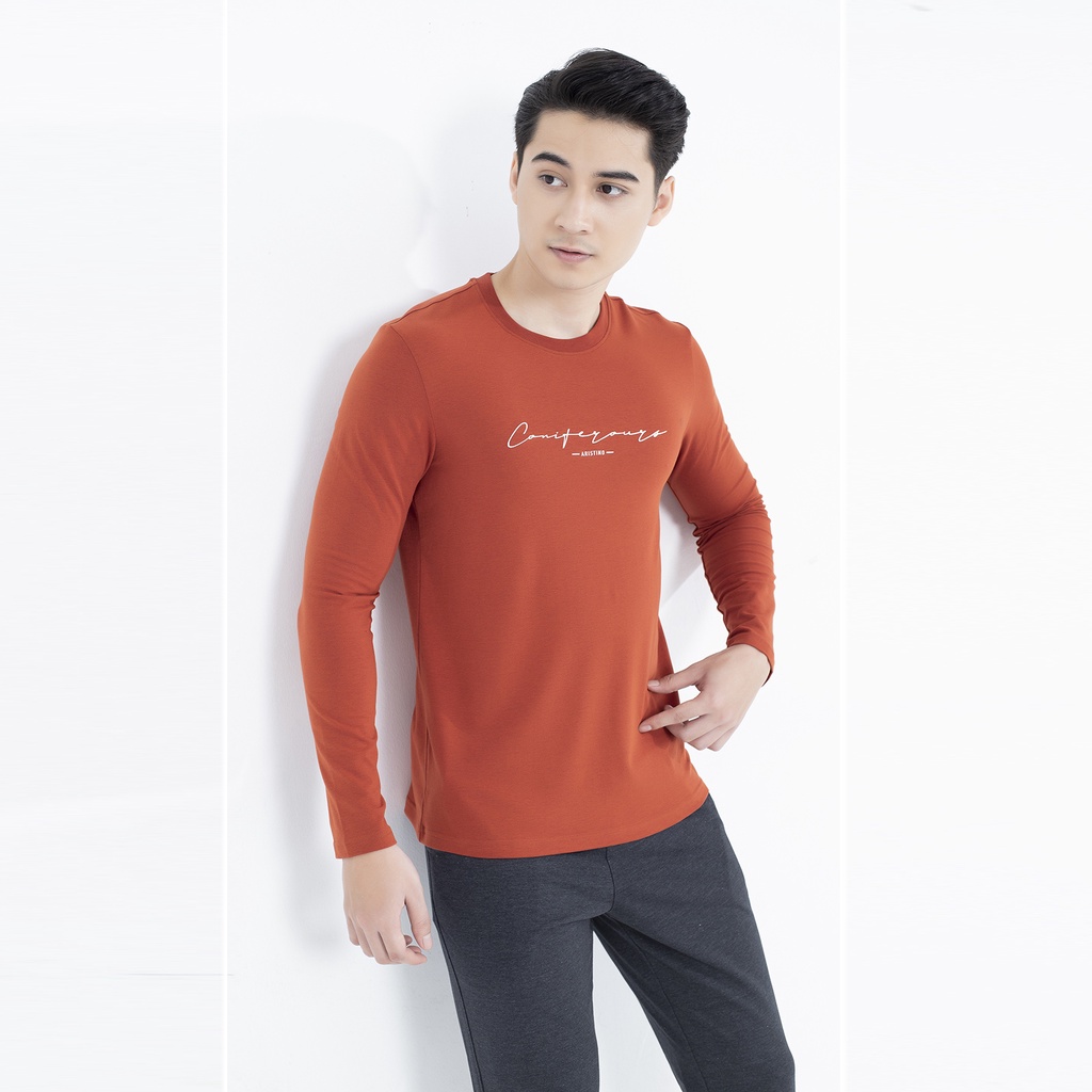 Áo thu đông dài tay nam Aristino cotton mềm in cao su ALT010W1 3 màu