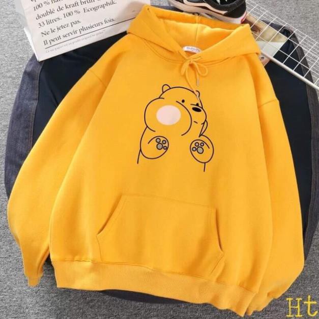 Áo hoodie gấu má phính H2Q677 unisex :) nỉ mũ