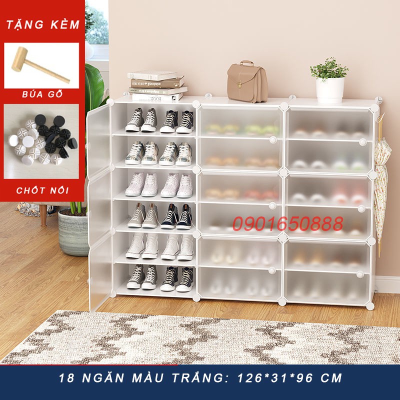 [SIÊU HOT-RẺ VÔ ĐỊCH- TỦ GIÀY 16-18-20 NGĂN] Tủ nhựa đựng giày lắp ghép - Kệ để giày đa năng