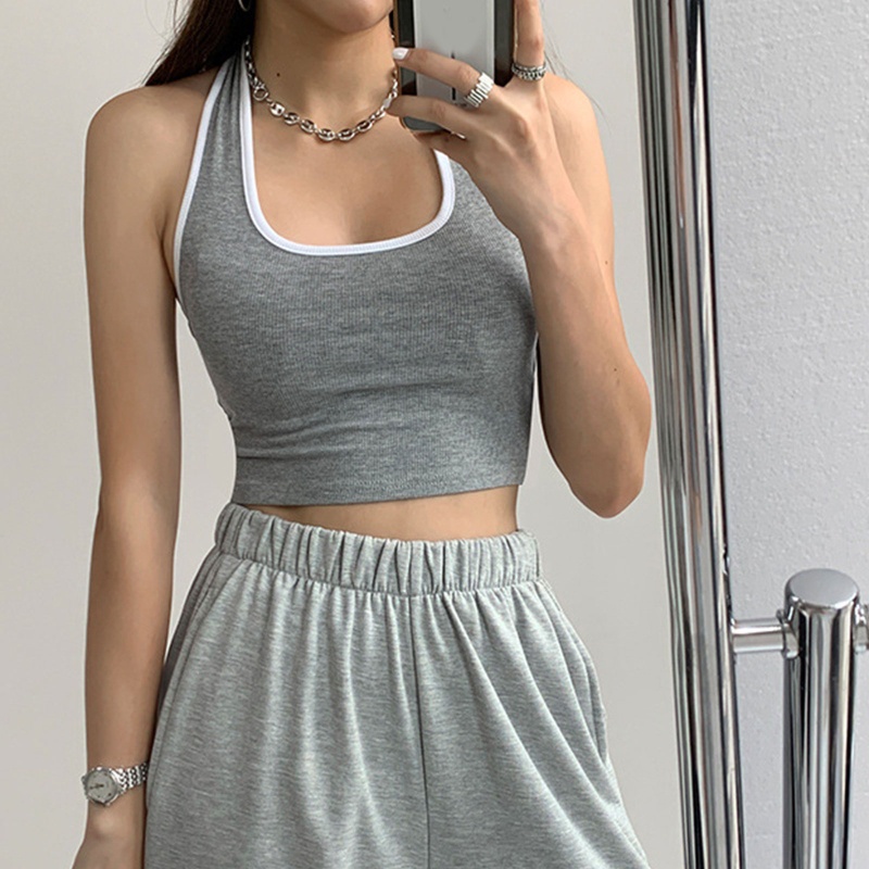 Áo Croptop Sát Nách Phong Cách Thể Thao Cho Nữ