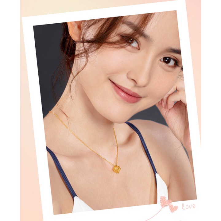 Dây chuyền nữ titan hình vuông hột xúc xắc khóa vip siêu đẹp, bền màu, thể hiện đẳng cấp của người đeo