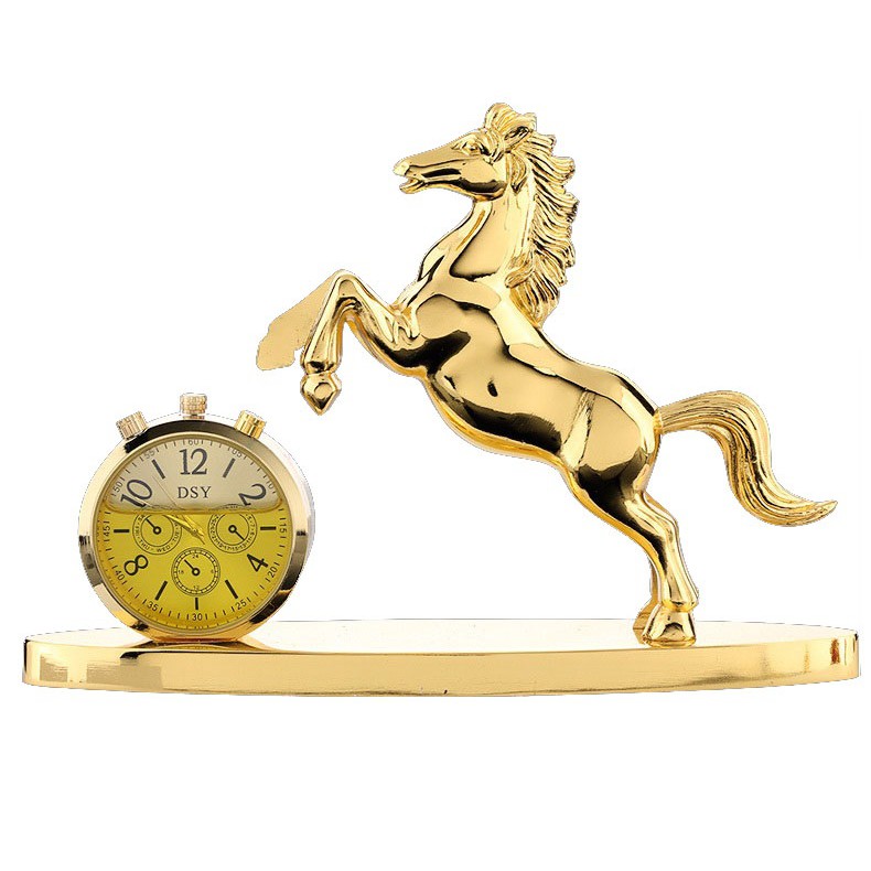 Nước hoa để trong oto hình ngựa kiêm đồng hồ mạ vàng sang trọng