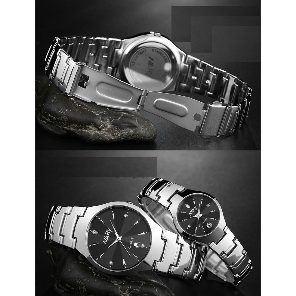 Đồng hồ nữ nam Nary dây thép chống nước SP256 | BigBuy360 - bigbuy360.vn