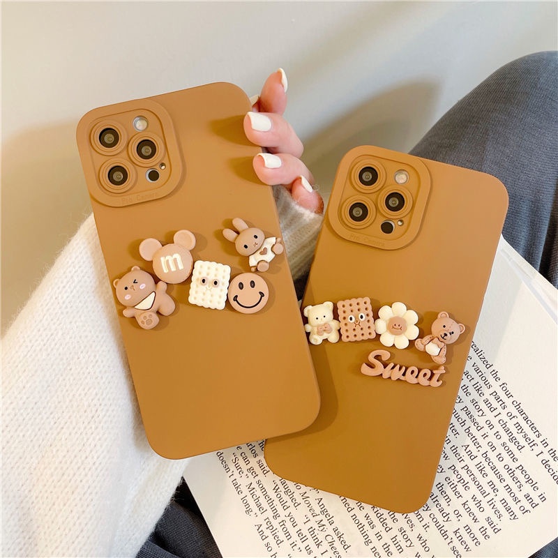 Ốp lưng điện thoại iphone bảo vệ camera Brown candy 7plus x xsmax 11 11promax 12 12pro 12promax 13 13pro 13promax DT13