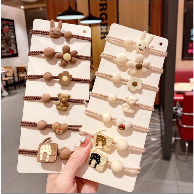 Set 6 dây chun dây buộc tóc sợi nhỏ charm thú siêu xinh BAG U CHUNSNTHU034