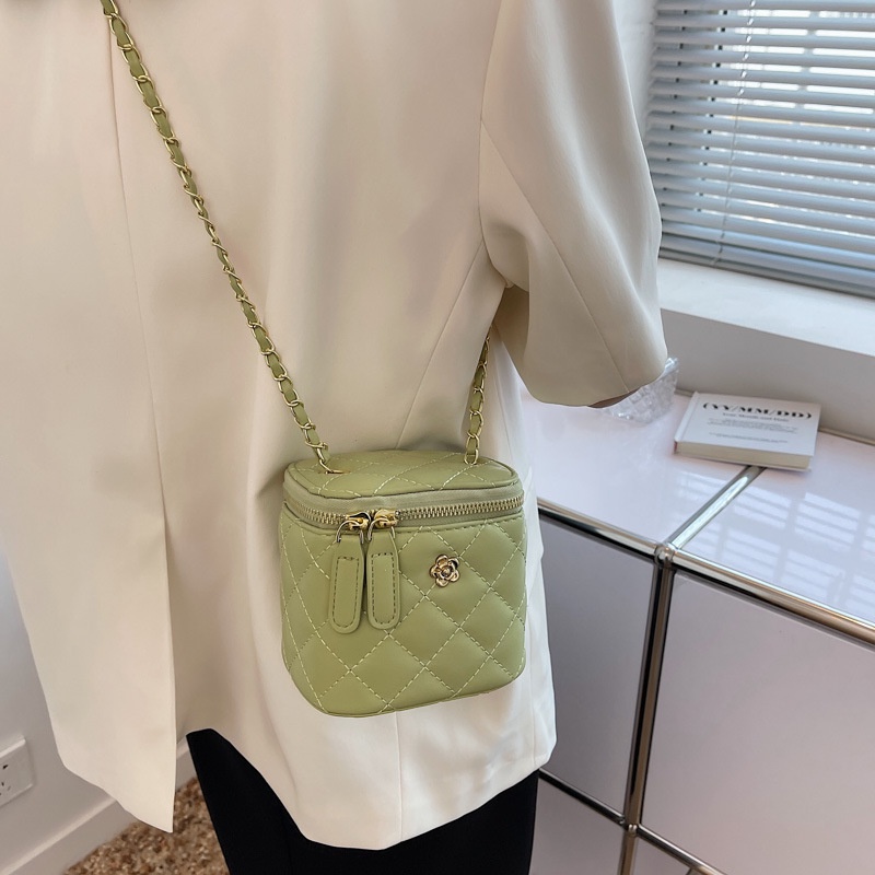 IELGY Túi Đeo Vai Hình Vuông Cỡ Nhỏ Họa Tiết Hình Thoi Phối Dây Xích Thời Trang Cho Nữ