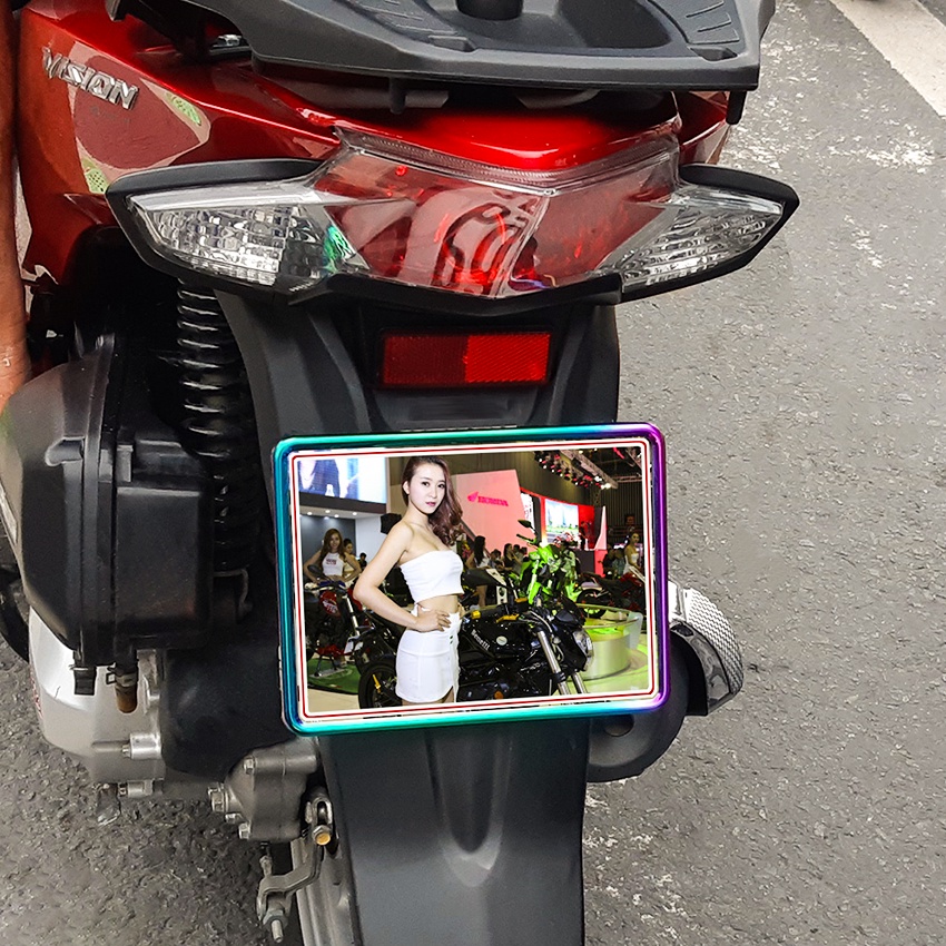 Khung biển số xe Máy, ốp biển số xe Máy loại Inox và Inox xi titan | KND Shops