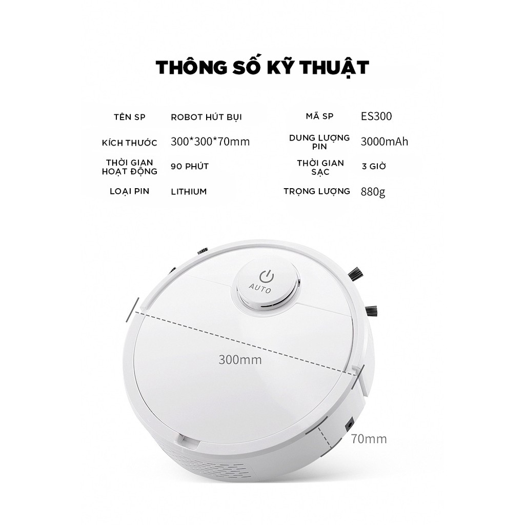Robot Hút Bụi, Robot Hut Bui - Công Suất Lớn, Hút Siêu Khỏe, Nguồn Cảm Ứng. Bảo Hành 1 Đổi 1 Trong 3 Tháng. M