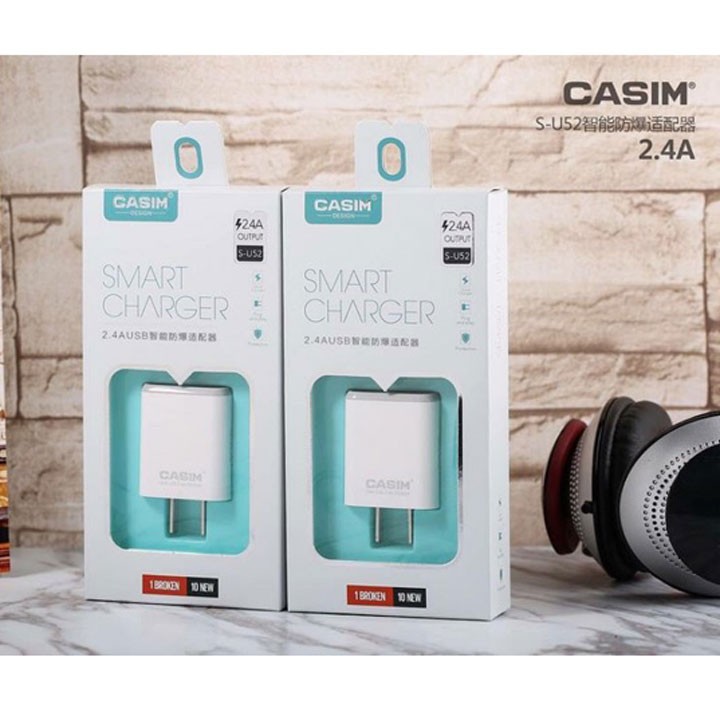 Củ sạc nhanh Casim U52 - Cốc Sạc Chính Hãng - Củ Casim Chính Hãng - Củ Sạc Nhanh - Bảo hành 3 tháng lỗi 1 đổi 1