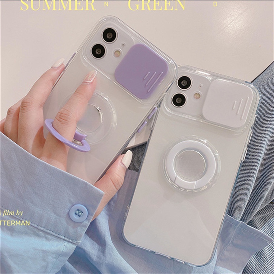 Compatible For iPhone 13 12 11 Pro Max X XR Xs Max SE 2020 7 8 6 6s Plus Ốp điện thoại mềm có giá đỡ hình tròn thích hợp cho