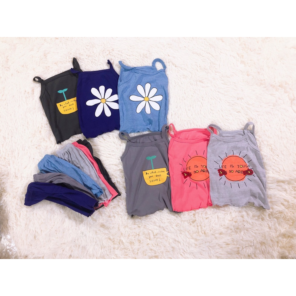 Bộ 2 dây cotton hoa quả Xinh Xắn cho bé gái 6-18kg, nhiều màu lựa chọn - SUMO KIDS