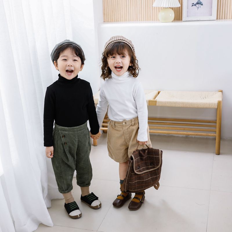 Áo giữ nhiệt thun nỉ cao cổ 3 phân áo dài tay cực ấm cho bé 1-10 tuổi xuất Hàn nhiều màu