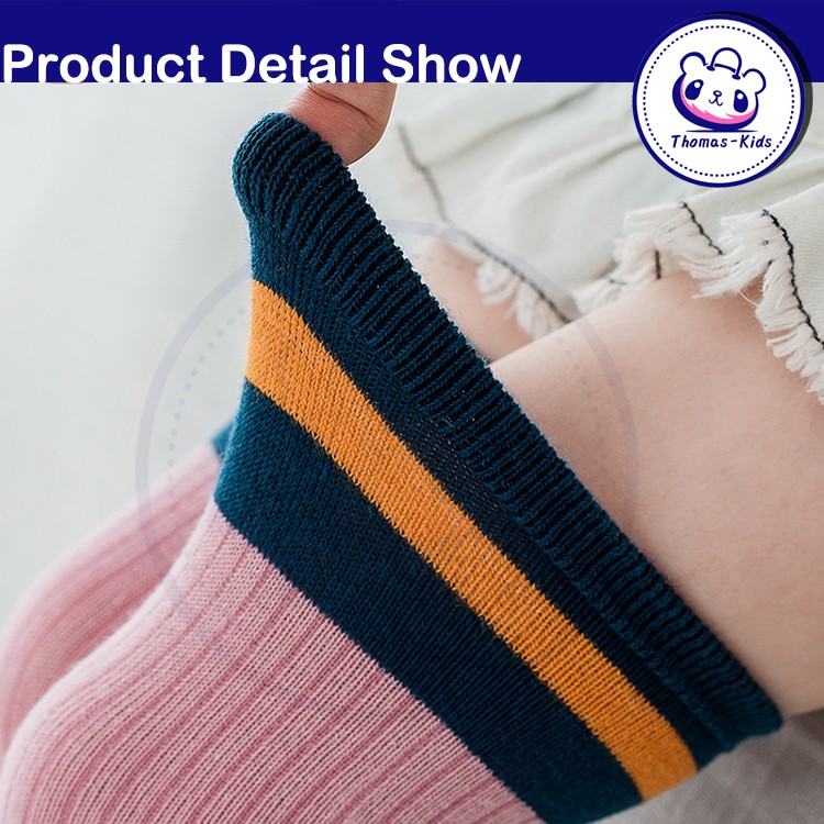 [THOAMS KIDS] Vớ Dài Qua Gối Màu Trơn Dễ Thương 35CM 42CM Cho Bé Gái