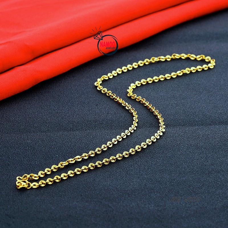 Dây Chuyền Trơn Nữ V010, Dây Xích Nữ Mạ Vàng Dài Dây 45cm