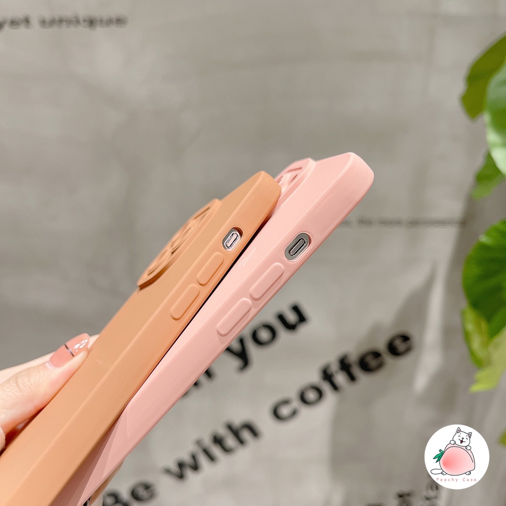 Ốp điện thoại TPU mềm màu hồng/ nâu thích hợp cho iPhone 13 13PRO 13promax 12 11 Pro Xs Max Xr 12pro 11pro 7 8 Plus