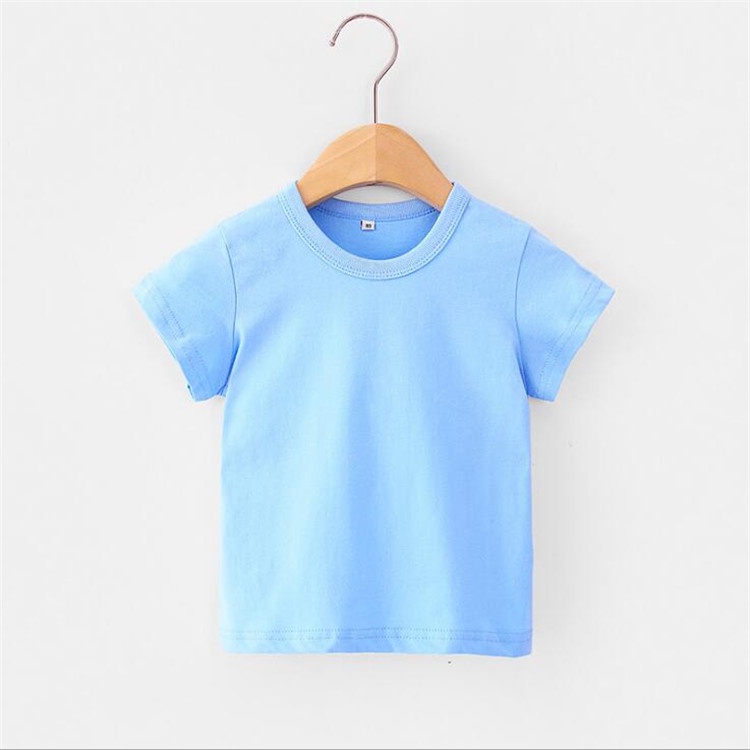 Áo thun cộc tay, Áo có tay cotton trơn màu cho bé