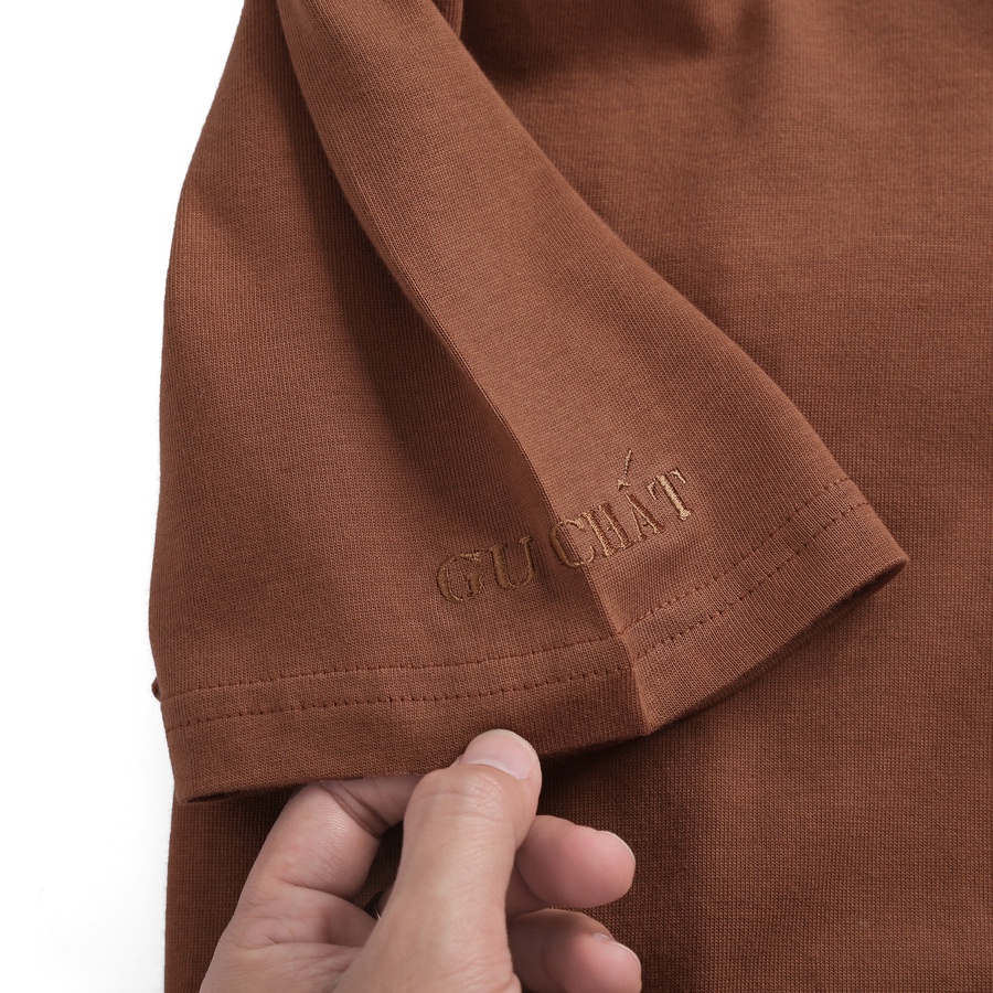 Áo Thun Nam Tay Ngắn Gu Chất Trơn Basic, Chất Thun Cotton Co Giãn 4 Chiều - GUTN07M