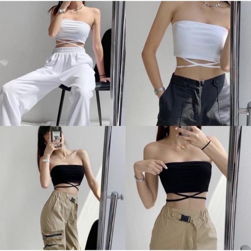 Áo Croptop Ống Trơn Cột Eo Siêu Đẹp Và Sexy Chất Borip Đẹp | BigBuy360 - bigbuy360.vn