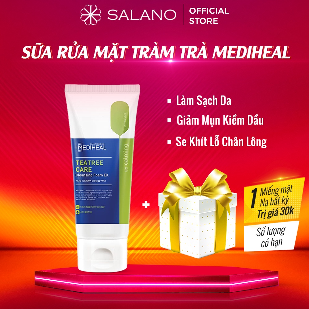Sữa rửa mặt cho da mụn tràm trà kiềm dầu dịu nhẹ tạo bọt se khít lỗ chân lông MEDIHEAL SALANO RMSLN24 170ml