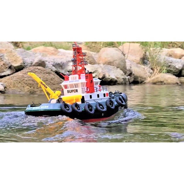 Mô hình tàu đầu kéo cứu hộ Heng Long 3810 điều khiển từ xa - Thuyền, cano cứu hộ 3810 phiên bản sóng 24MHz henglong3810