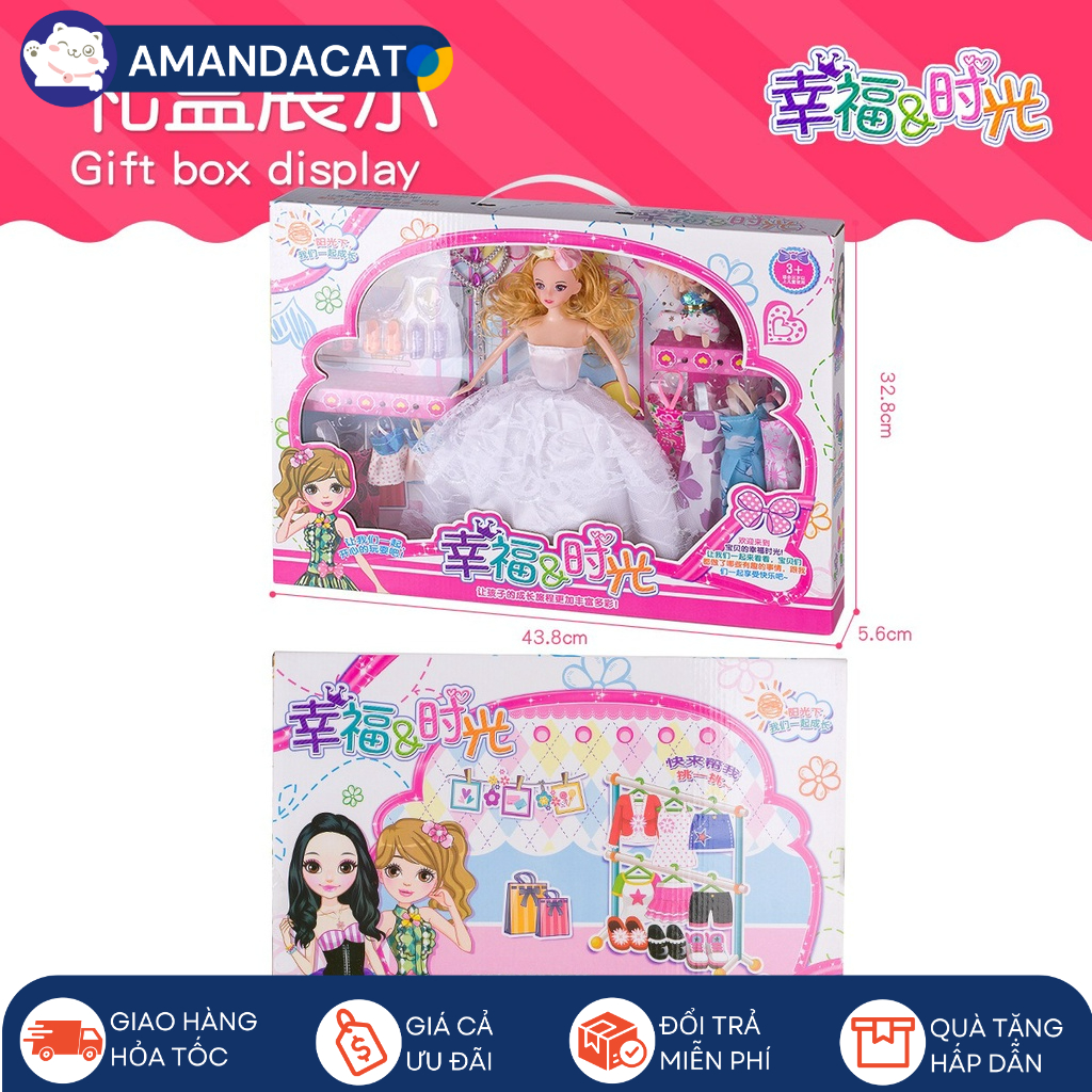 [Hàng sẵn] Bộ búp bê Barbie váy đầm xinh xắn phụ kiện thời trang