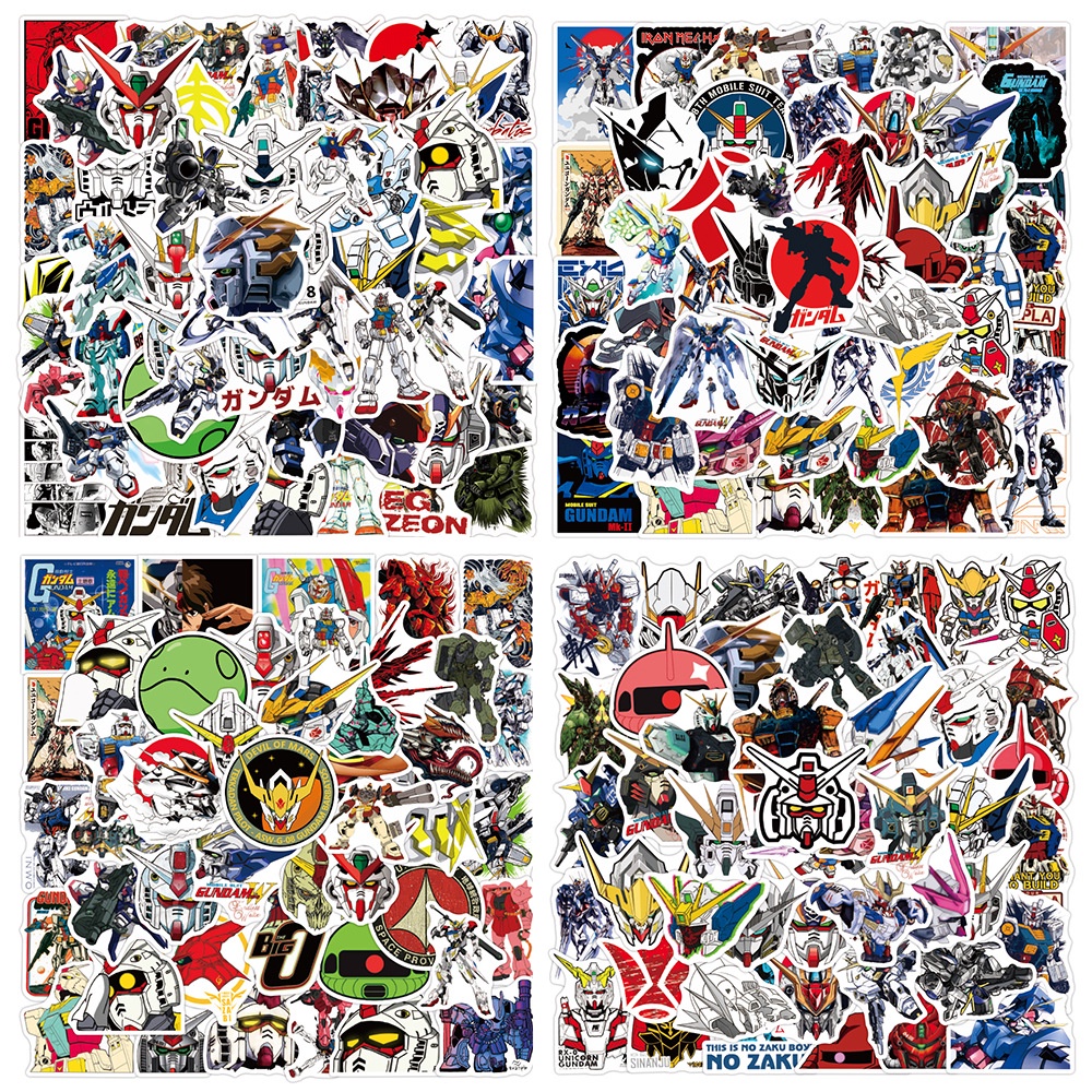 Set 50 Sticker Hoạ Tiết Anime GUNDAM Độc Đáo Để Trang Trí