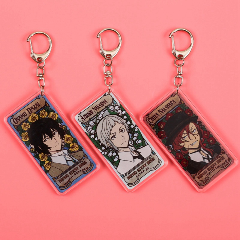 flowersqueen Móc khóa hình hoa hoạt hình Bungo Stray Dogs