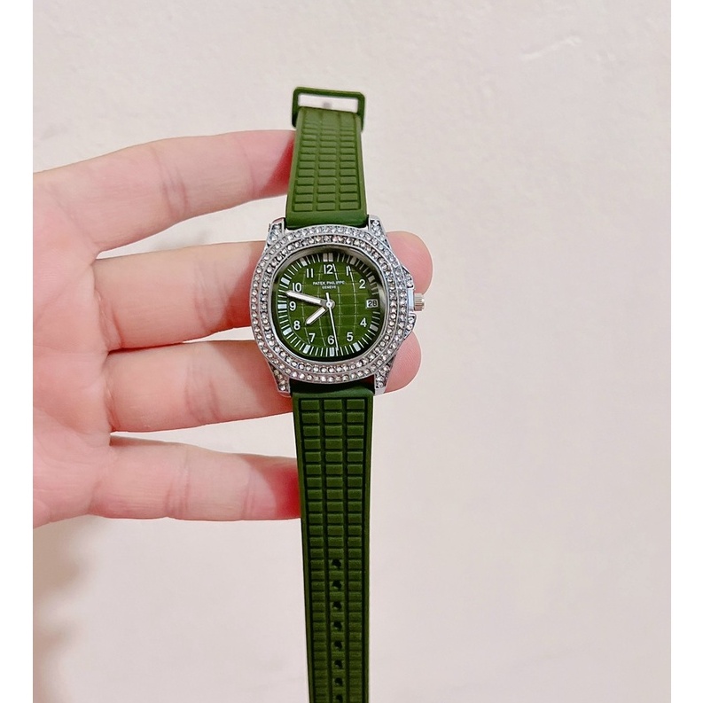 Đồng hồ nữ Patek philippe dây silicon siêu mềm, khóa thông minh, hàng fullbox, thẻ bảo hành 12 tháng - Dongho.patek  (Đồ