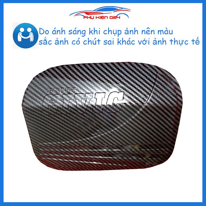 Ốp nắp bình xăng vân cacbon Civic 2022-2023, 2016-2017-2018-2019-2020-2021 bảo vệ chống trầy trang trí ô tô