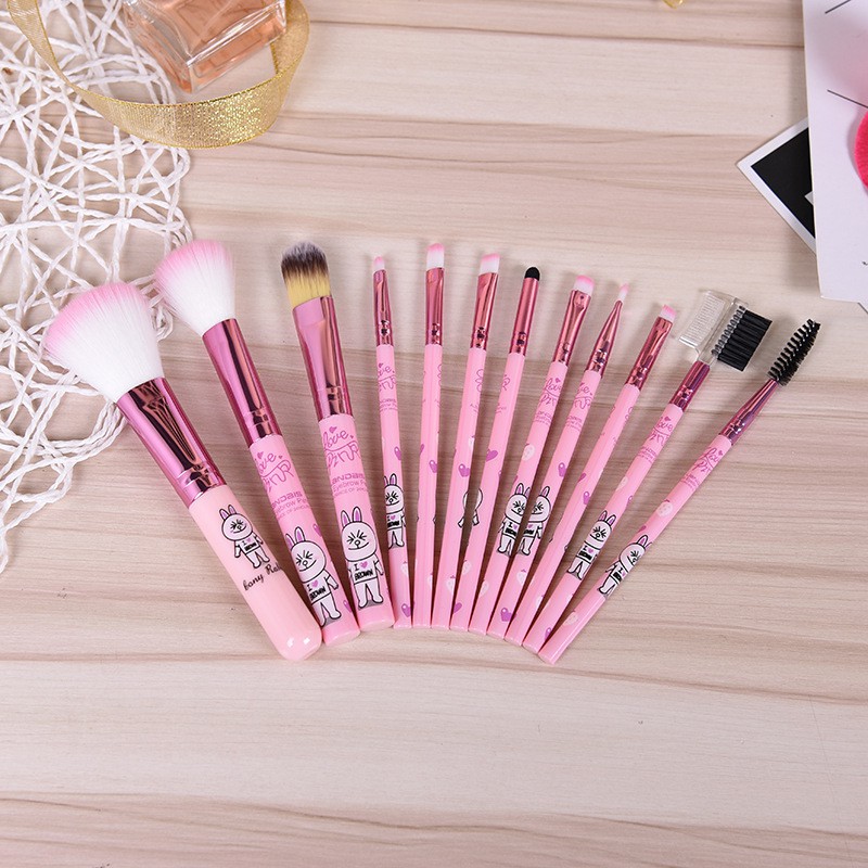 Bộ Cọ 12 Cây Perfect Foundation Make Up Brush Hình Thú Siêu Dễ Thương No.912