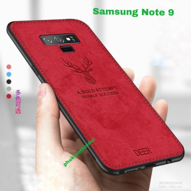 Ốp lưng Samsung Galaxy Note 9 chống sốc Vải   Deer hươu cao cấp